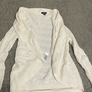 cream cardigan